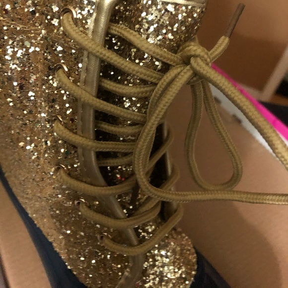 Sugar gold glitter Duck boots with blue size 8 - Picture 9 of 9